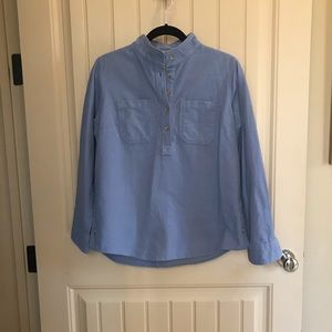 LL Bean women’s flannel shirt. Size small. Cornflower blue.